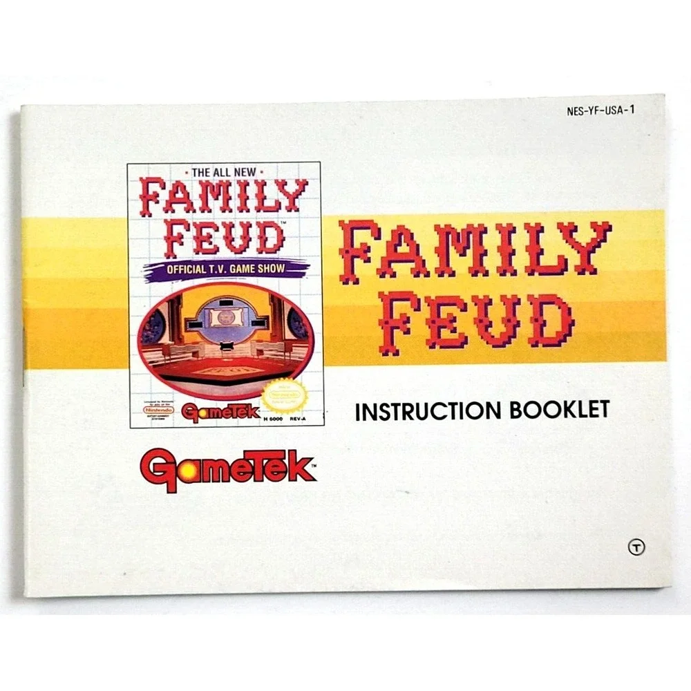 FAMILY FEUD -  NES GAME MANUAL - NINTENDO GAME MANUAL‎ ONLY
